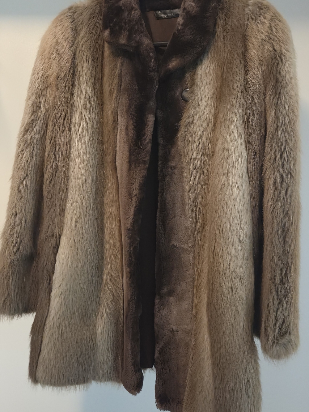 Women's Teddy Jacket in Brown - Plush Natural Beaver Fur - Estate Sale